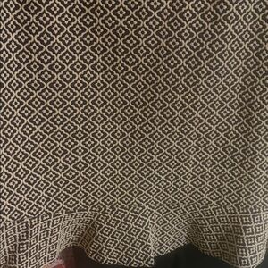 LOFT Black and Cream Patterned Skirt